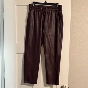 Women’s Leather Burgundy Pants